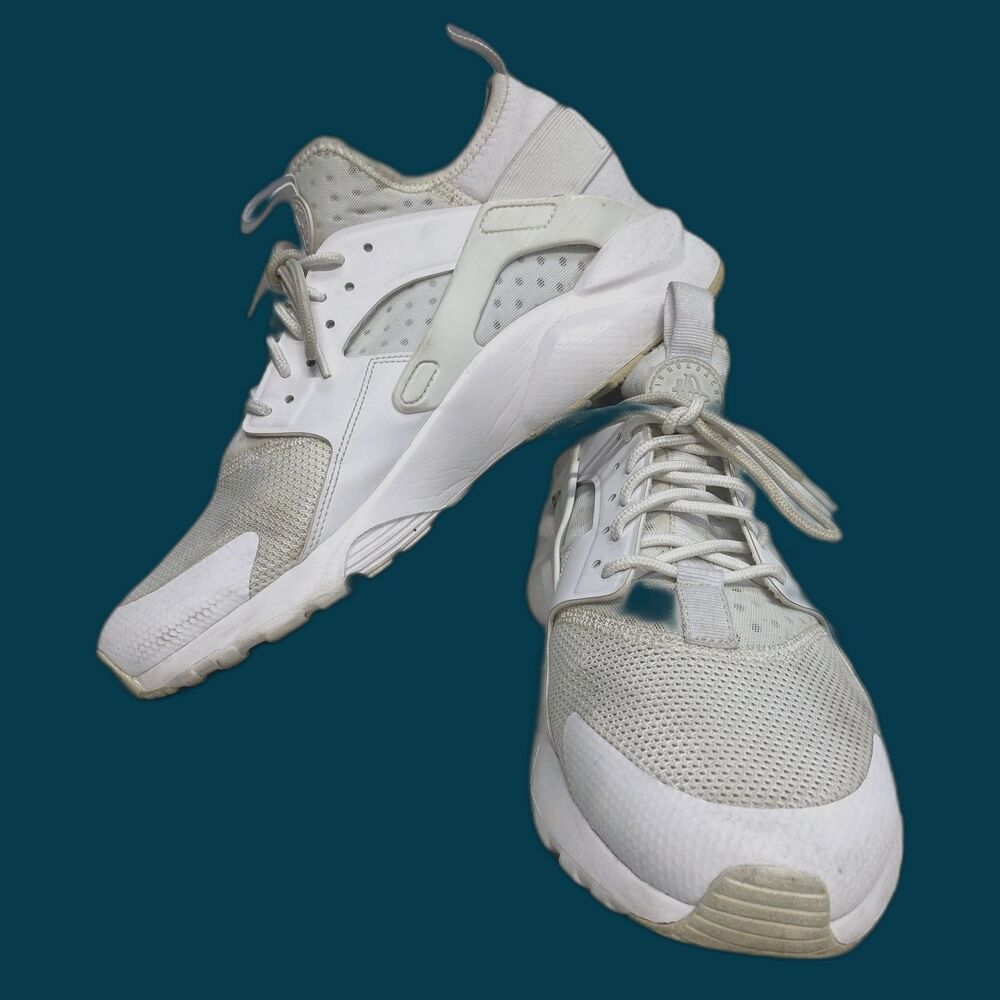 Nike Air Huarache Run Ultra Men's 819685-101 Triple White Running Sneakers 8.5